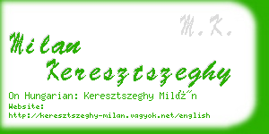 milan keresztszeghy business card